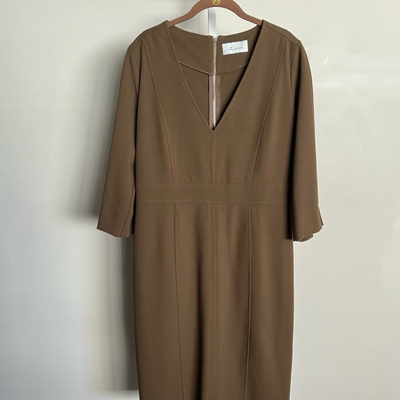 Chic Army Green Intrend Sheath Dress, Size US 12/EU 42, NWT!! - Picture 1 of 7